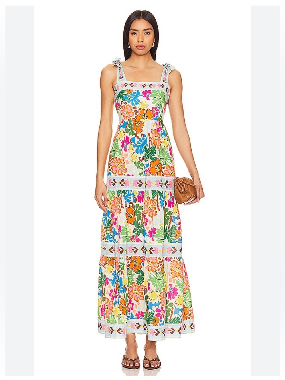Beach Riot Charlotte Beach Tie-Shoulder Maxi Dress Large $178 100% Cotton Vacay